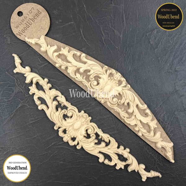 Pack of Two Appliques Leafy Pediment WUB6107 29×5.5×0.7cm SKU