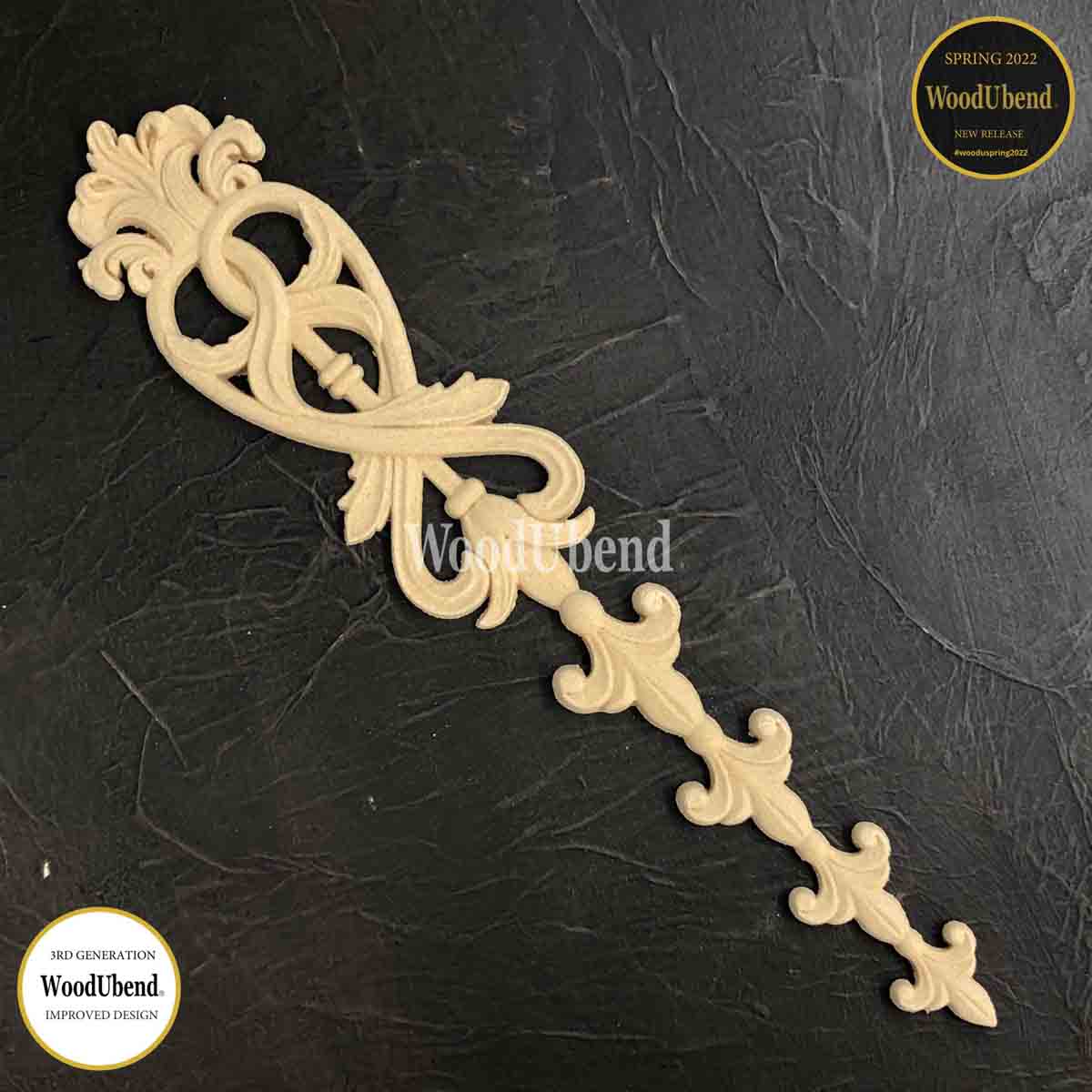 Pack of Two Appliques Scroll and Floral Drops WUB2144 35×6.3×0.5cm SKU