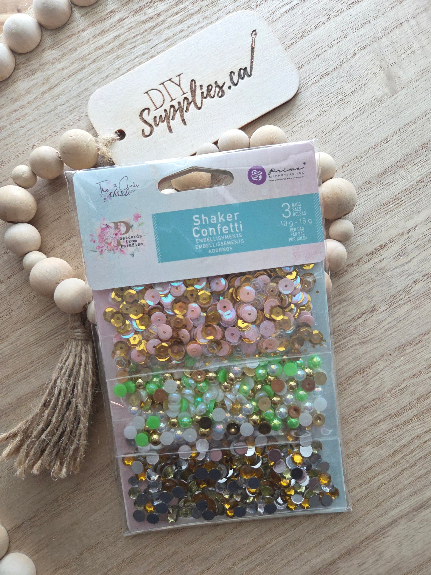 Prima Confetti - 3 Bags Shaker Confetti Postcards from Paridise