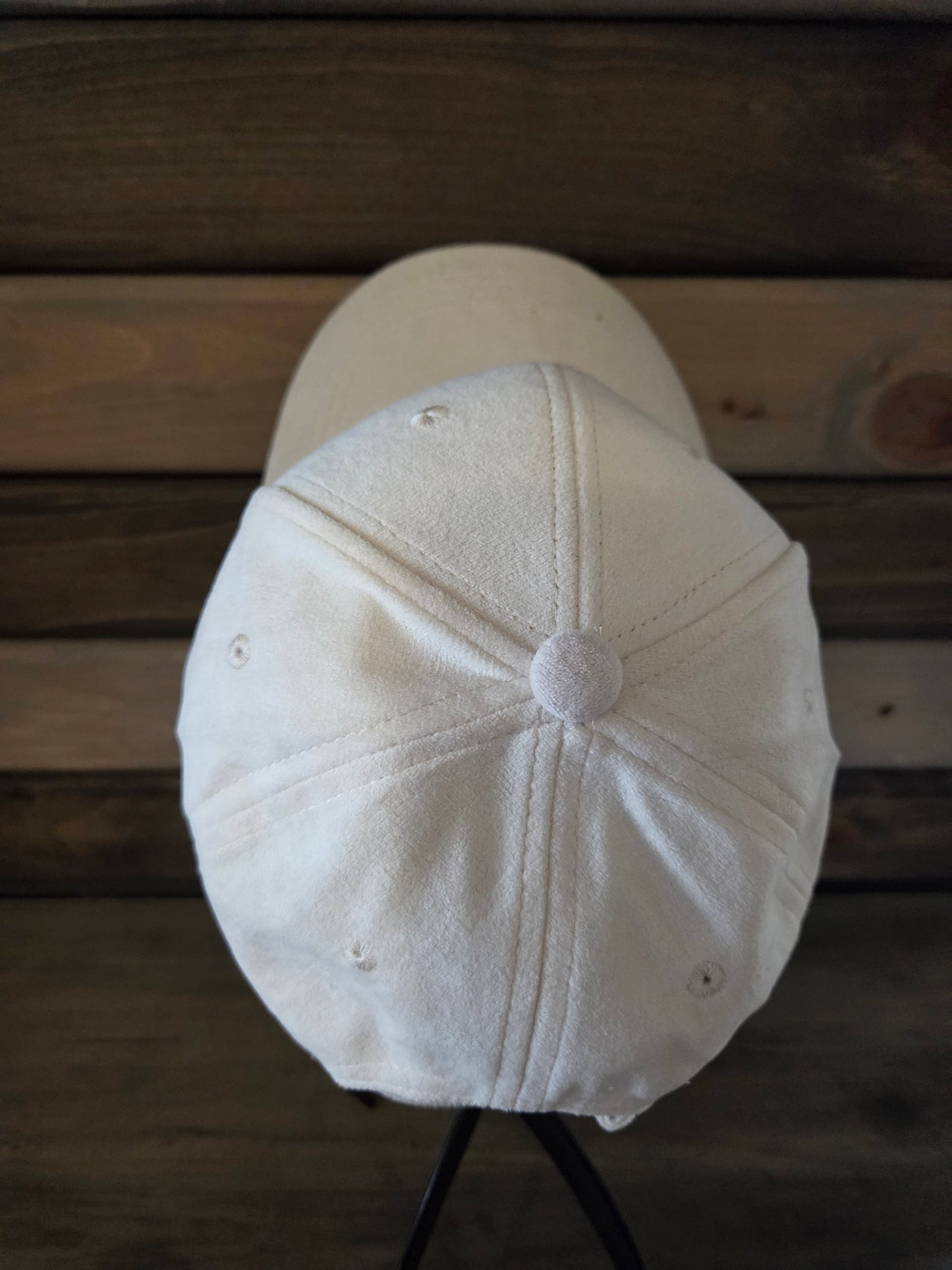 Suede Baseball Cap Plain - Ivory