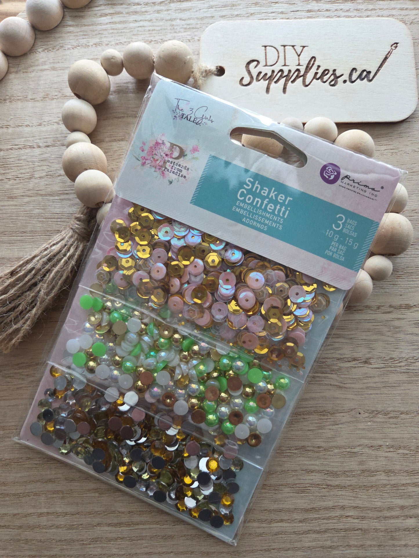 Prima Confetti - 3 Bags Shaker Confetti Postcards from Paridise
