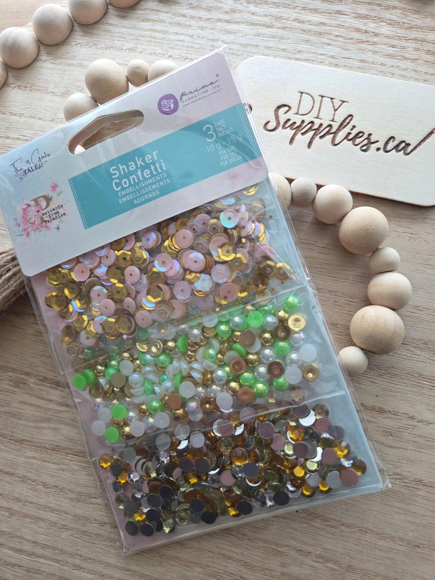 Prima Confetti - 3 Bags Shaker Confetti Postcards from Paridise