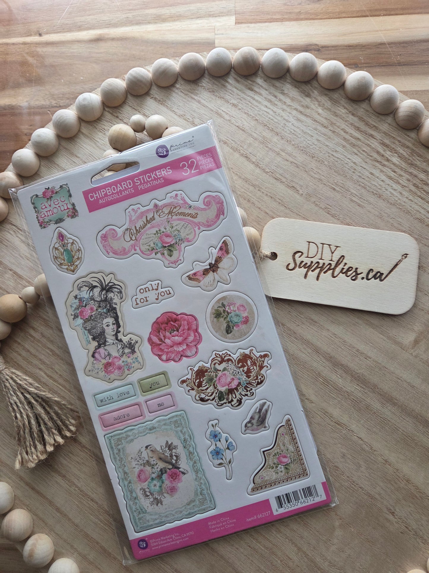 Prima Chipboard - 32 Piece Avec Amour