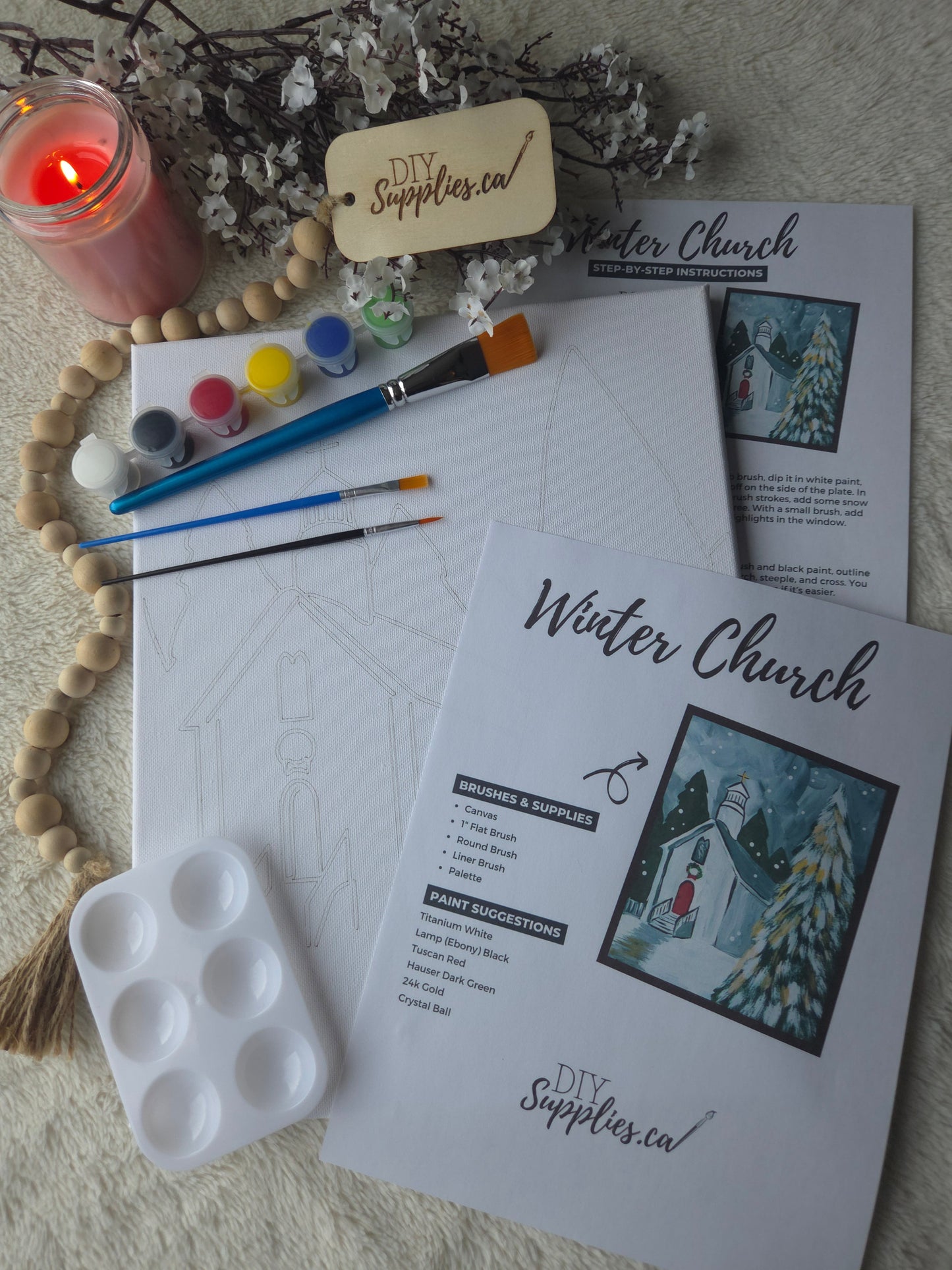 "Arty Party" Canvas Painting Kit - Winter Church