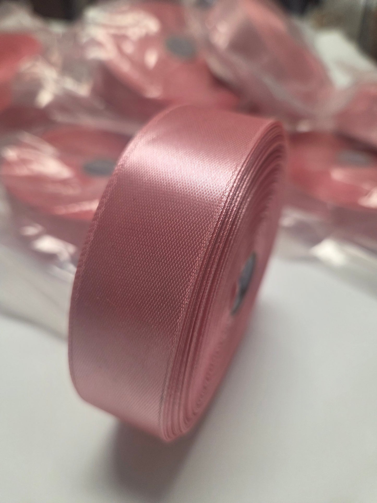 Double Faced 1 Inch Pink Satin Ribbon