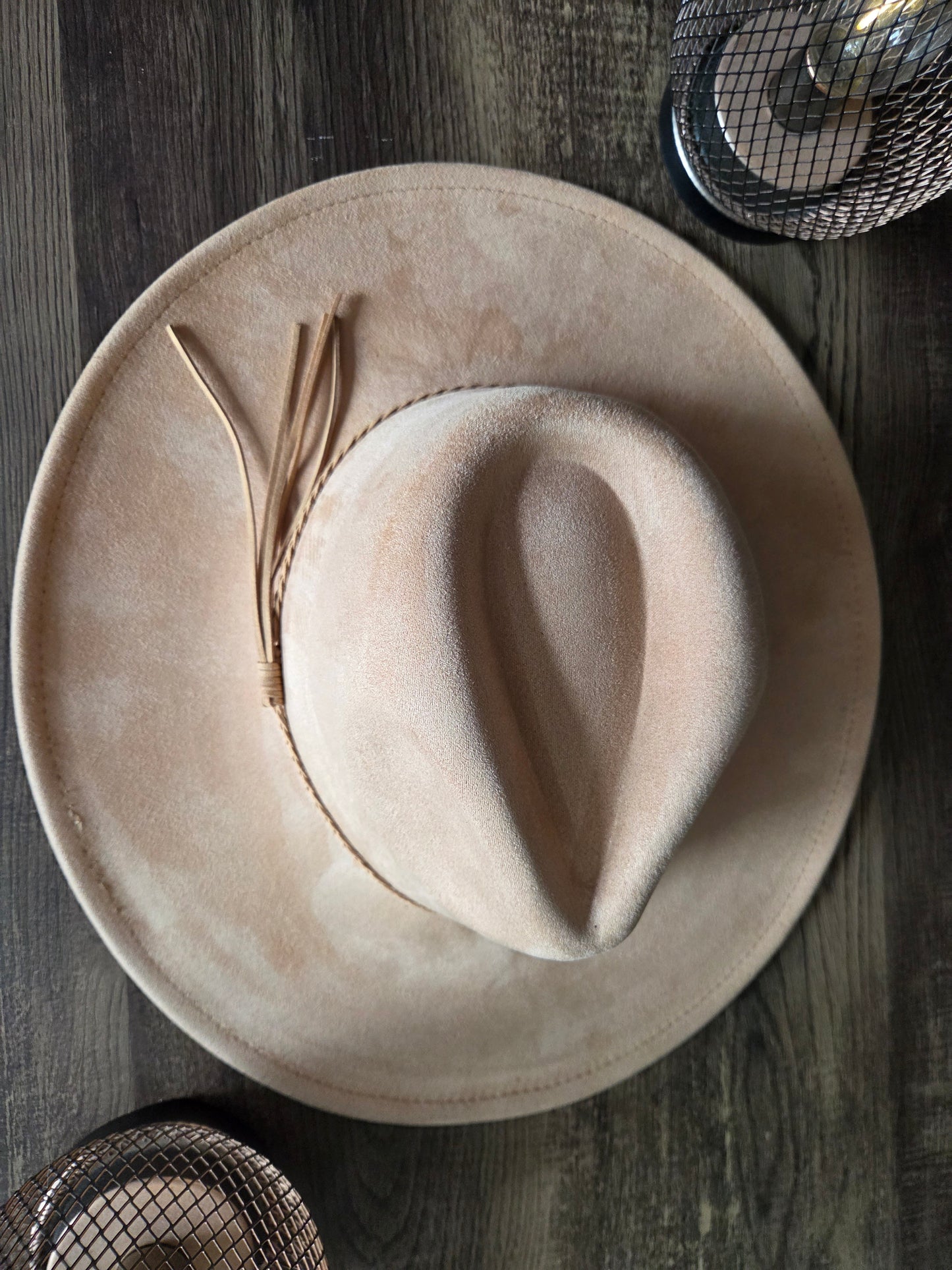Plain Tear Drop Camel Burnt & Brushed Hat Blank