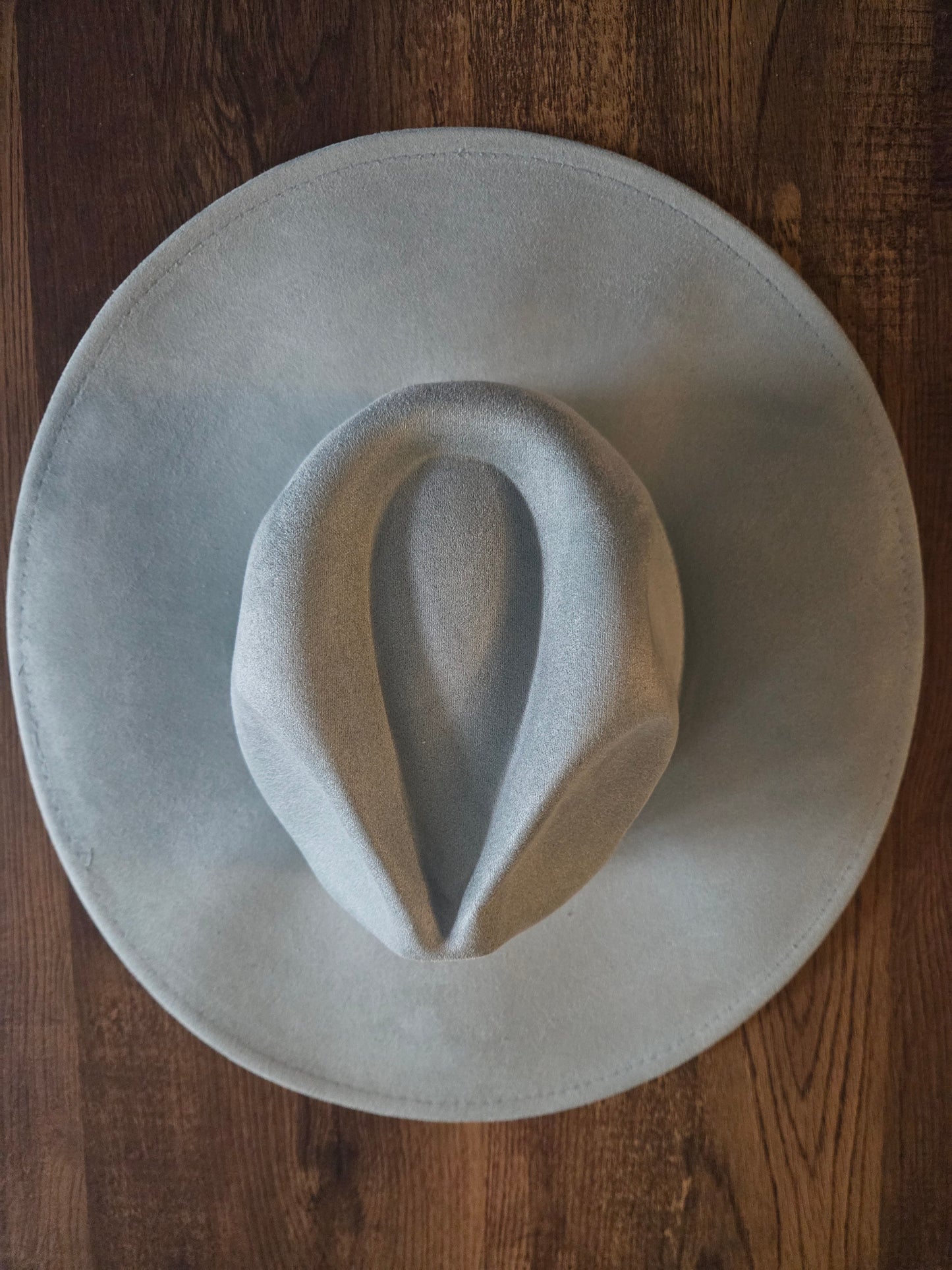 Plain Tear Drop Sea Blue Burnt & Brushed Hat Blank