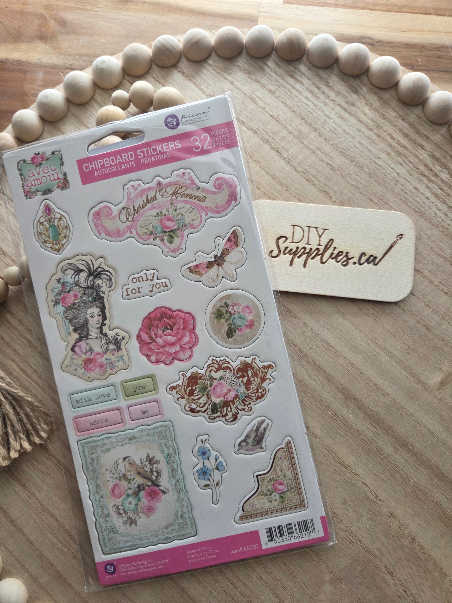 Prima Chipboard - 32 Piece Avec Amour