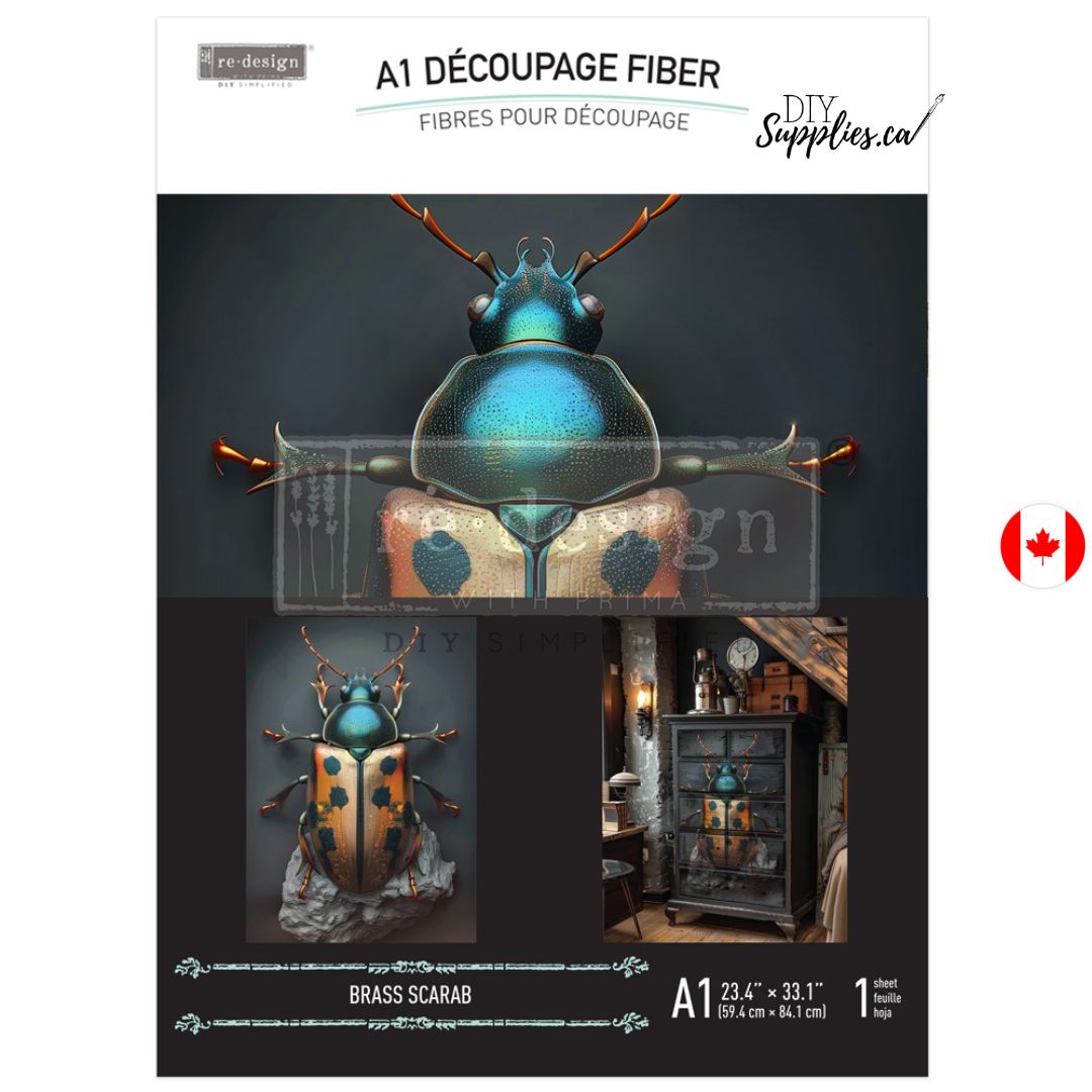 ReDesign A1 Decoupage Decor Fiber - Brass Scarab