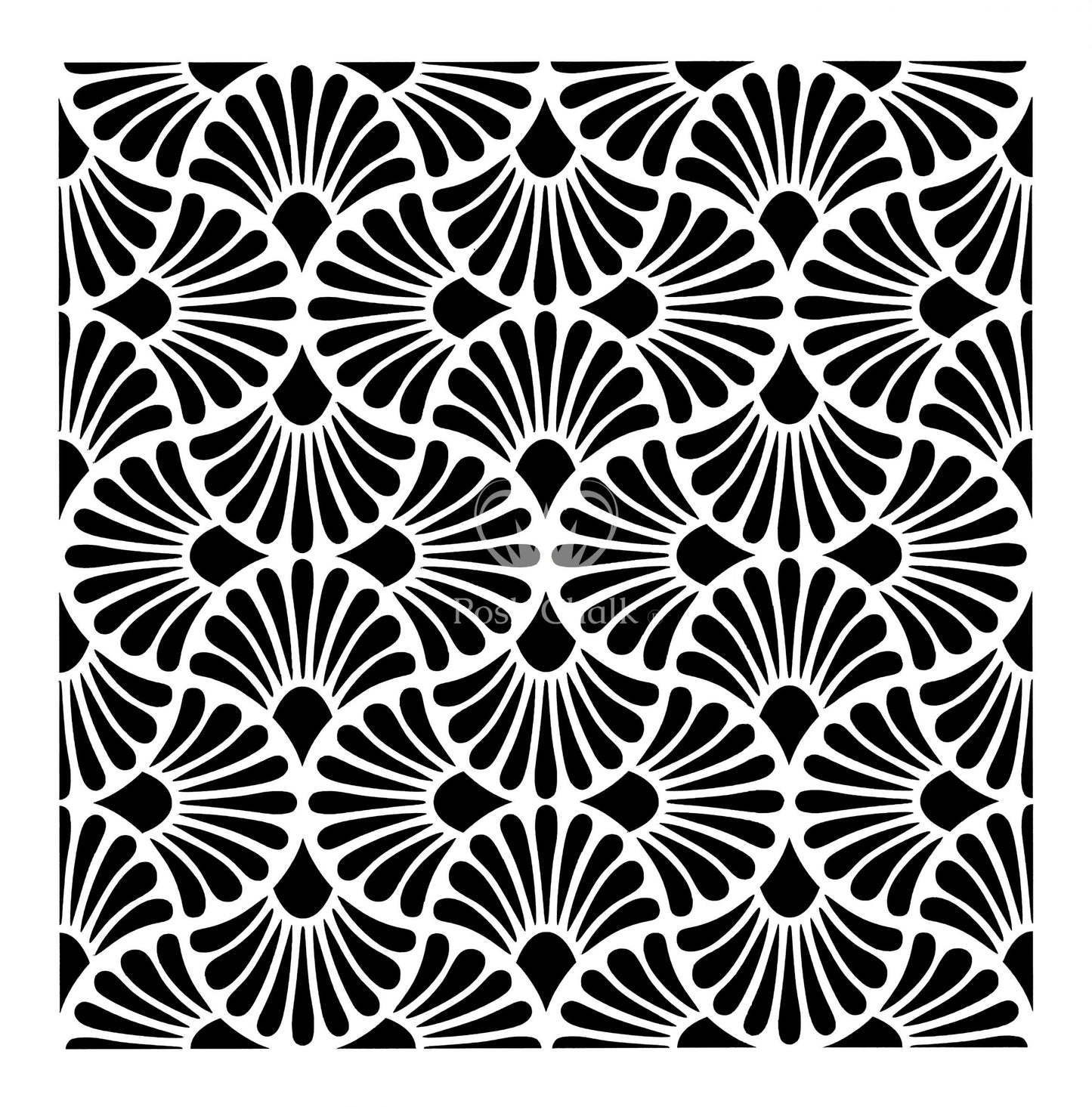 Posh Chalk Stencil Art Deco Fan 50 x 50 cm