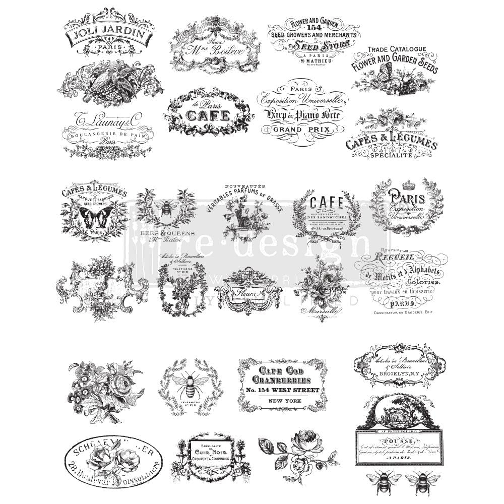 Redesign Decor Transfer - Classic Vintage Labels