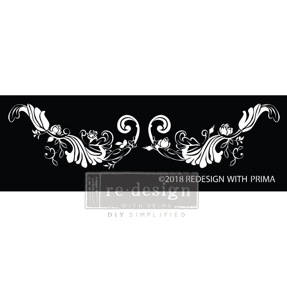 Re Design Silk Screen Stencil Delicate Fleur Scroll