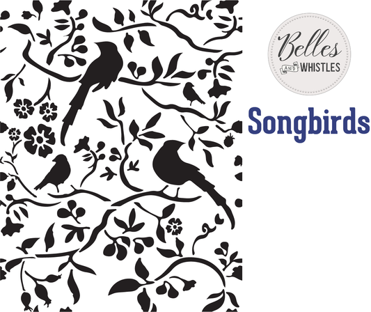 Dixie Belle Belles and Whistles Mylar Stencil - Songbirds