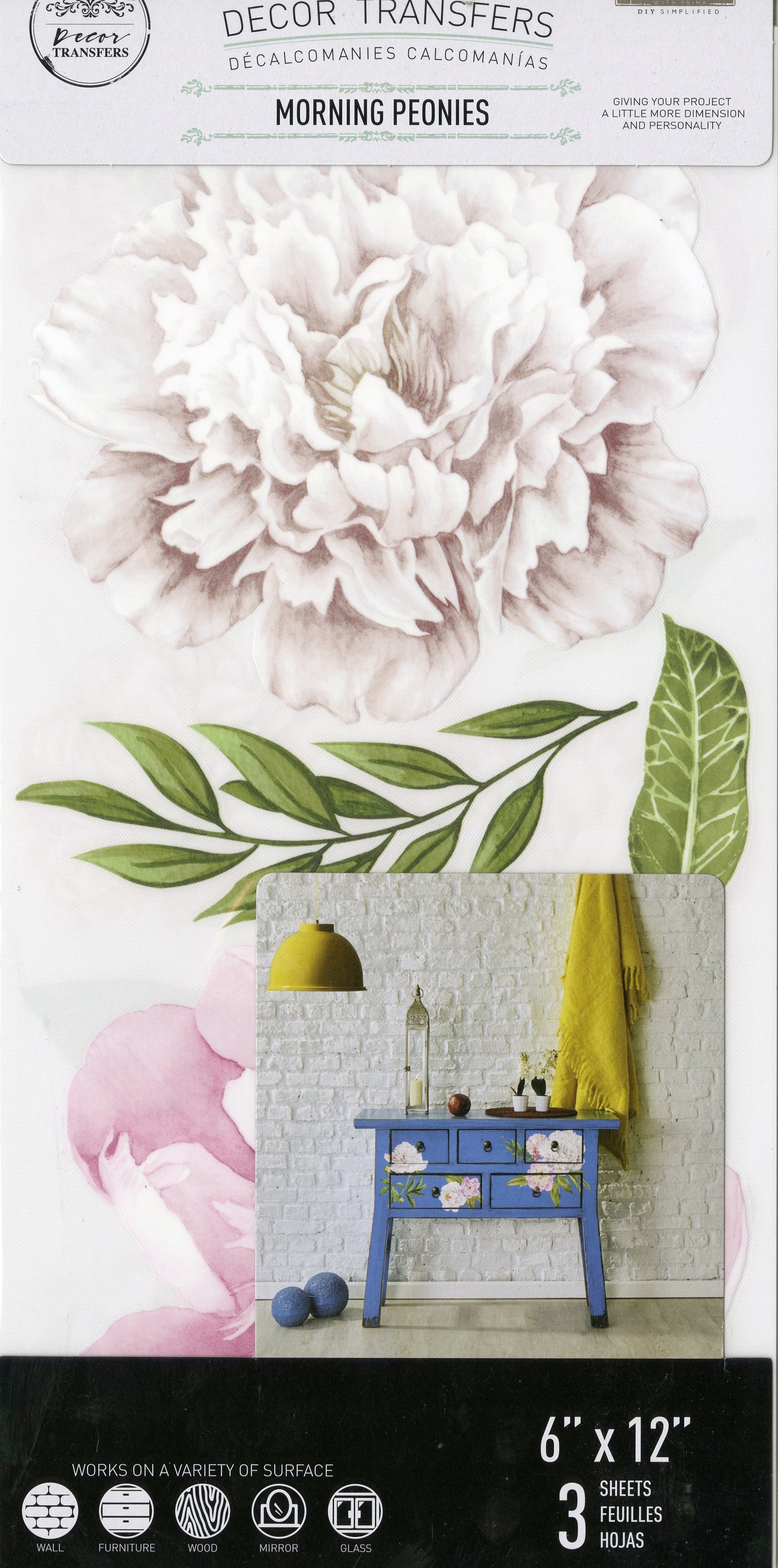 Re-Design Decor Transfers - Morning Peonies
