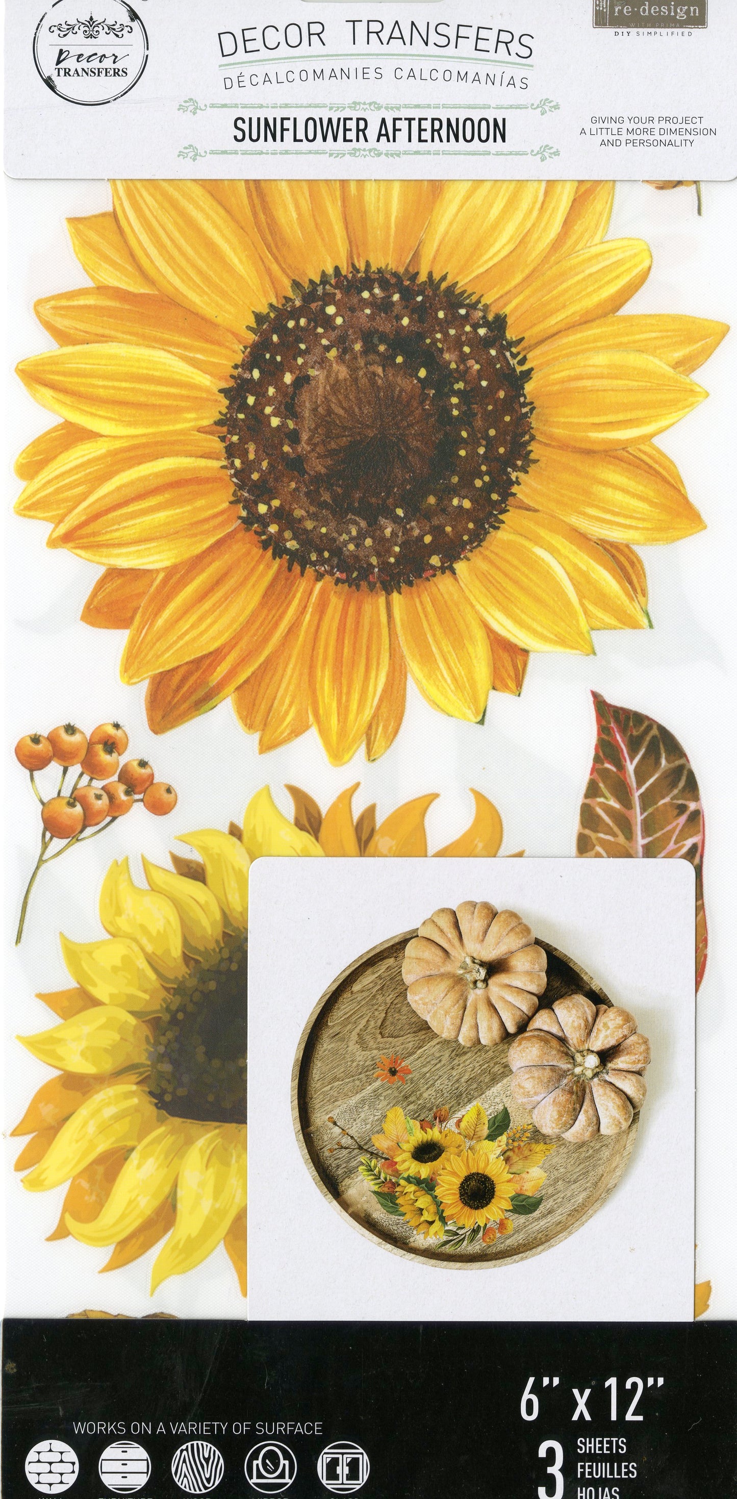 Re-Design Decor Transfers - Sunflower Afternoon