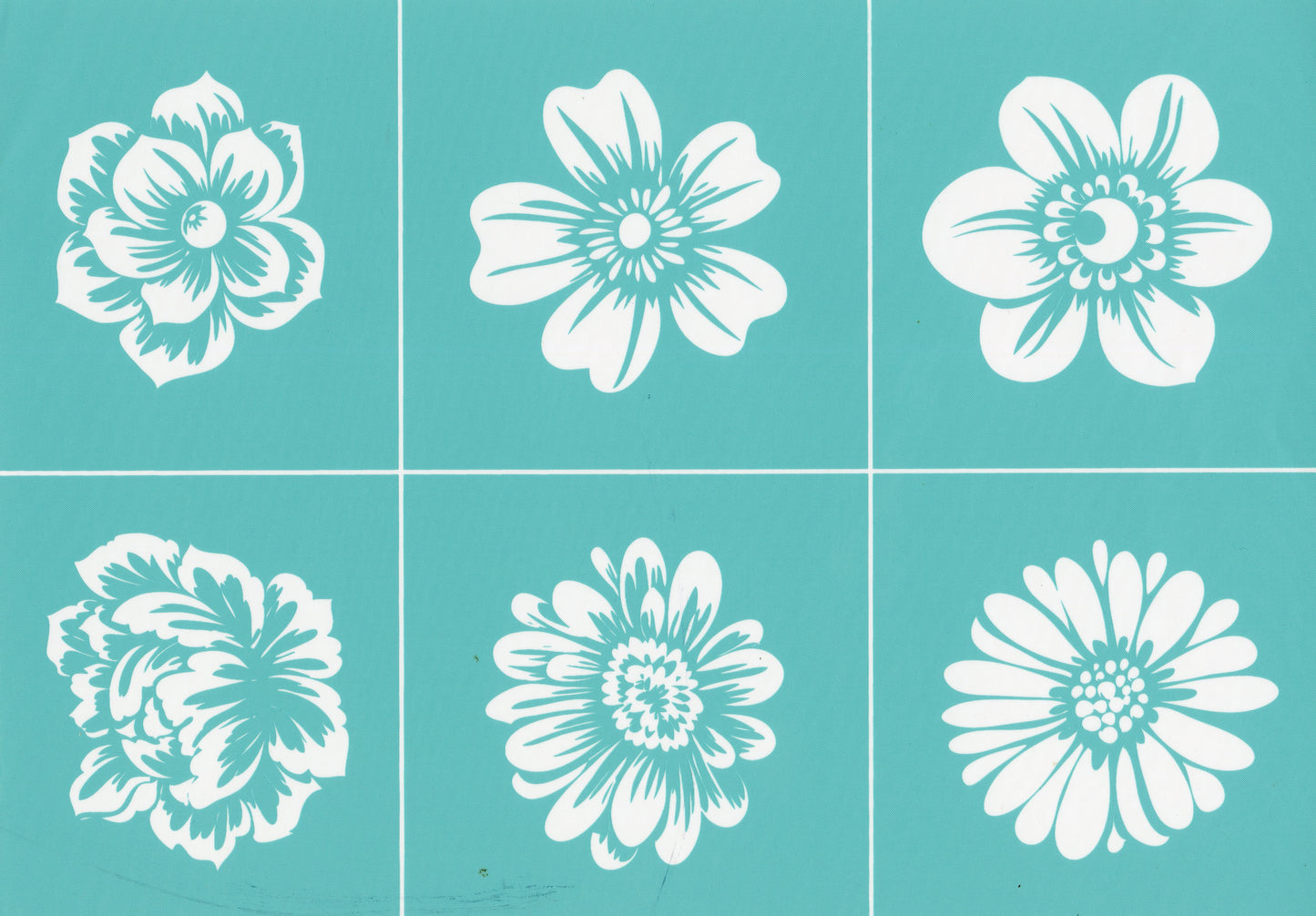 Adhesive Silk Screen Stencil - 6 Blossoms