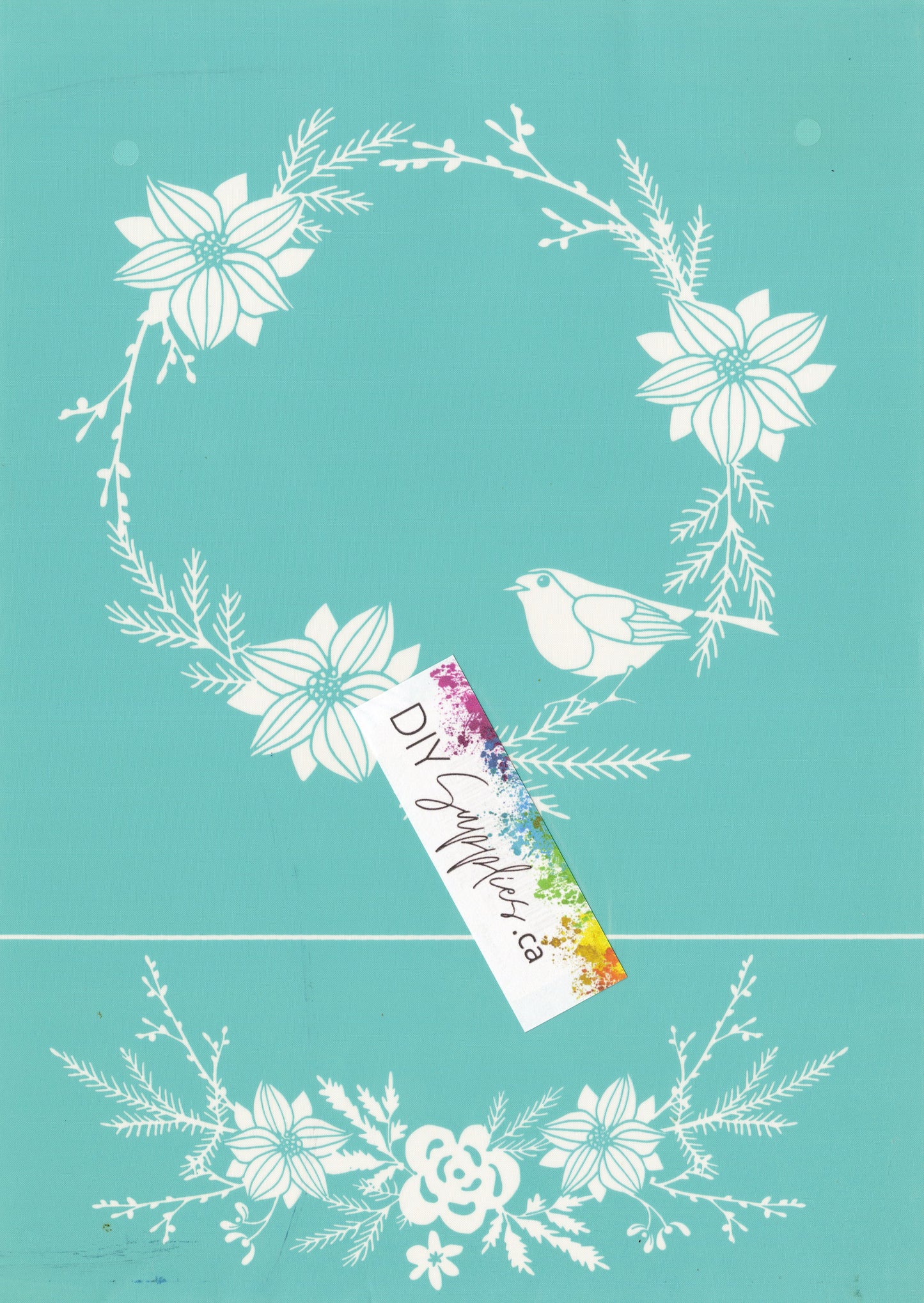 Adhesive Silk Screen Stencil - Wreath and Bough