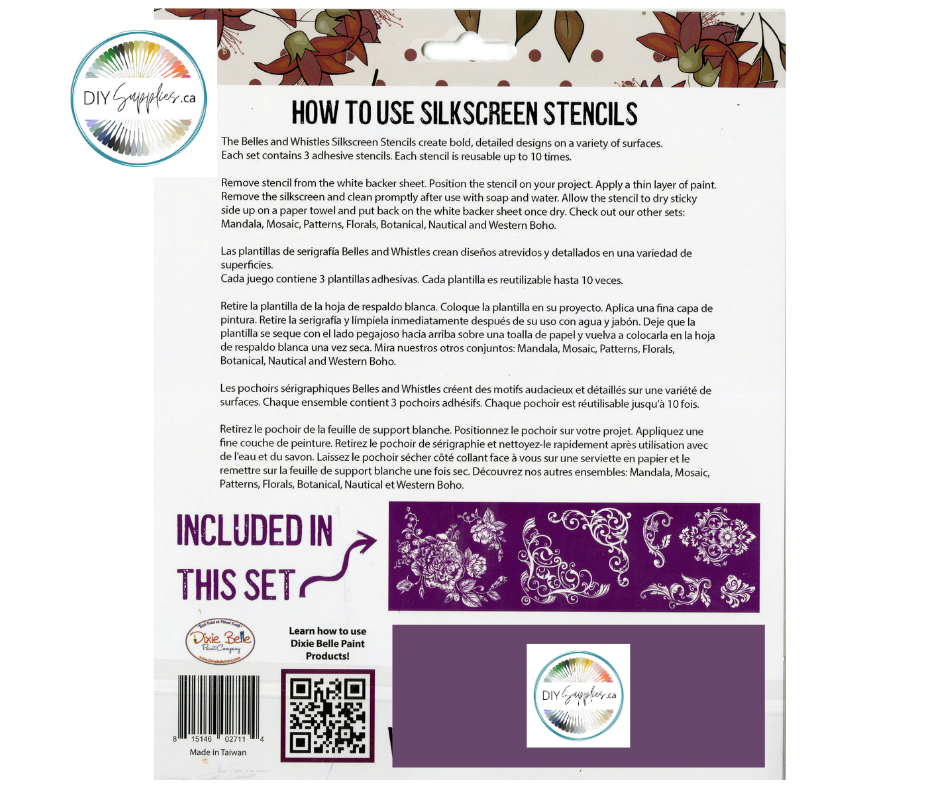 Belles and Whistles Silk Screen Stencils - Floral