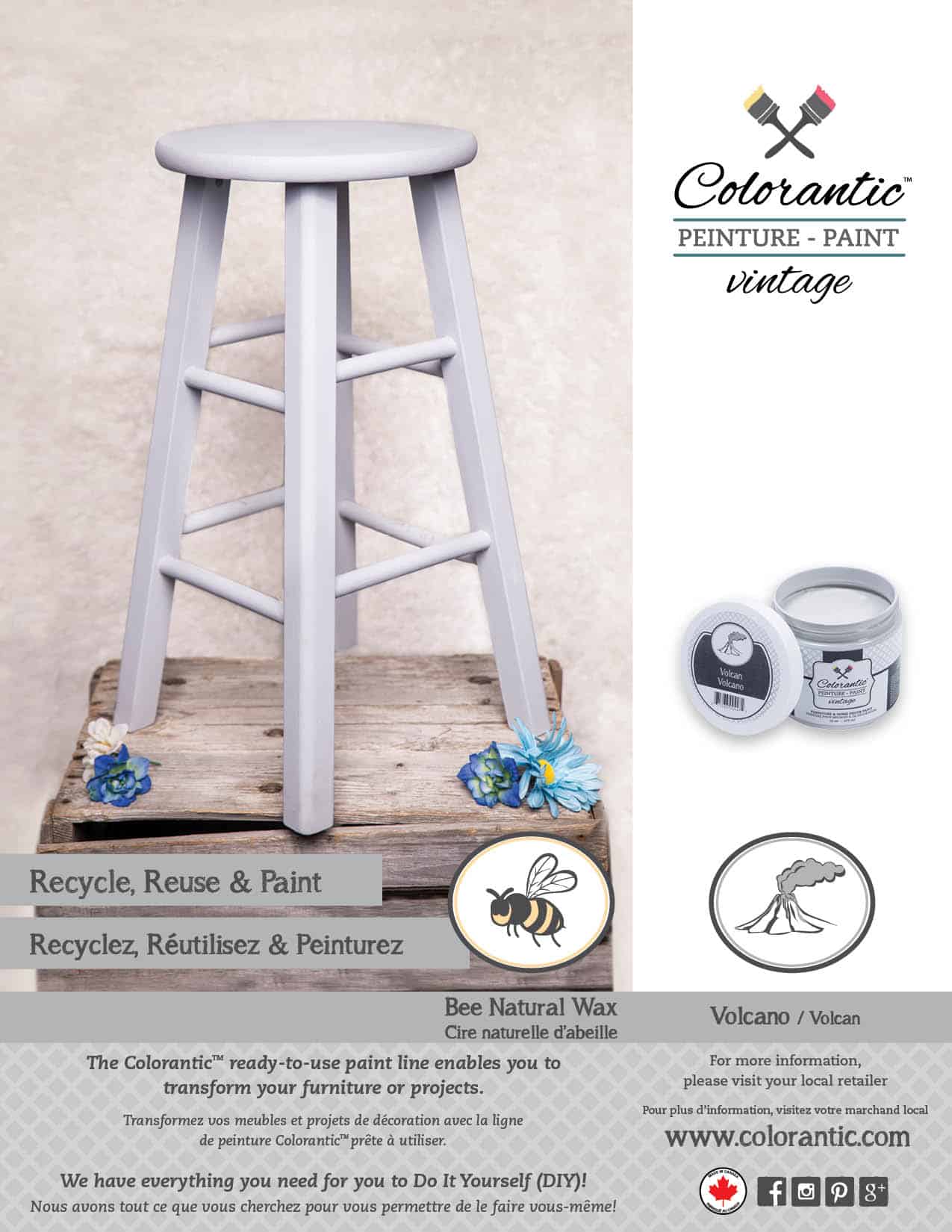 Colorantic 8oz Chalk Style Paint in 32 Colors