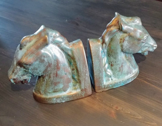Aged Copper Bookends using Patina Paint