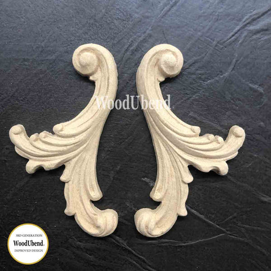 Set of Decorative Floral Scrolls WUB1388-9 16x8cm