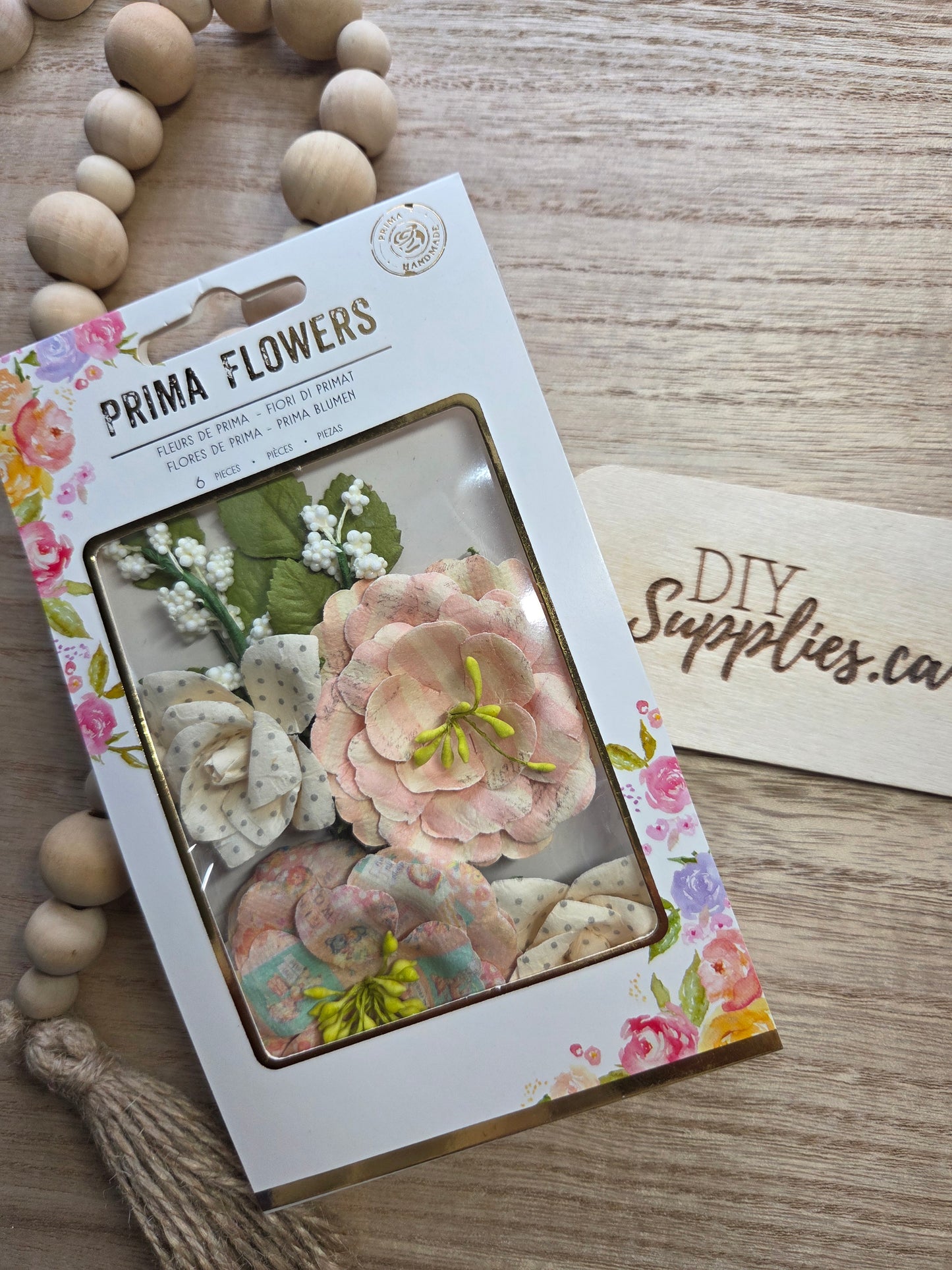 Prima Flowers - 6 Piece Peachy Polka Dot