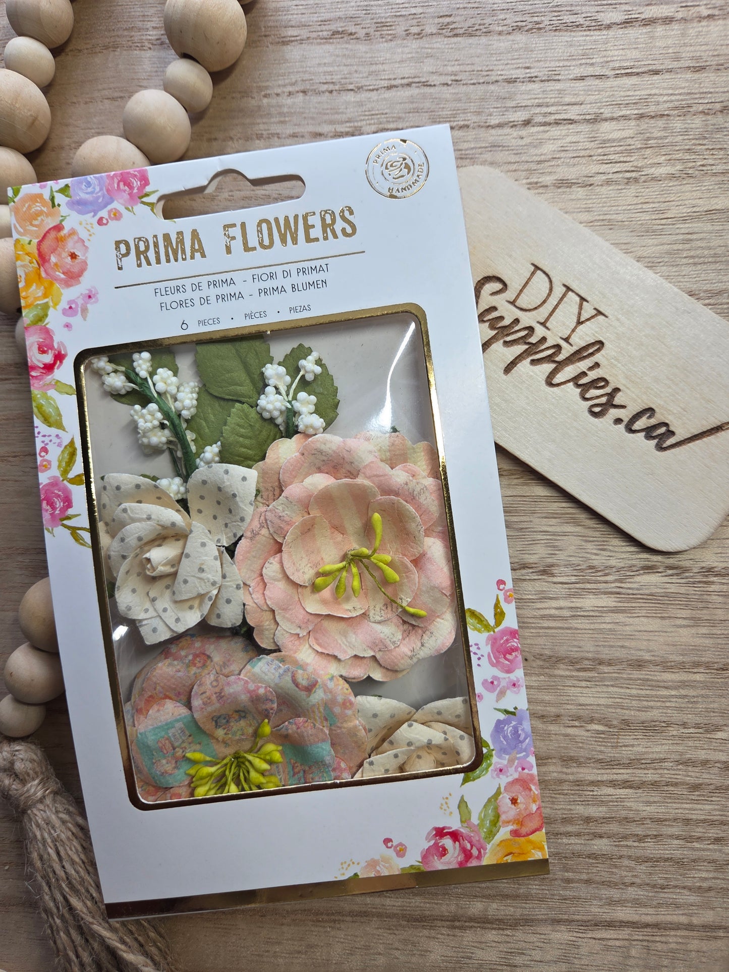 Prima Flowers - 6 Piece Peachy Polka Dot