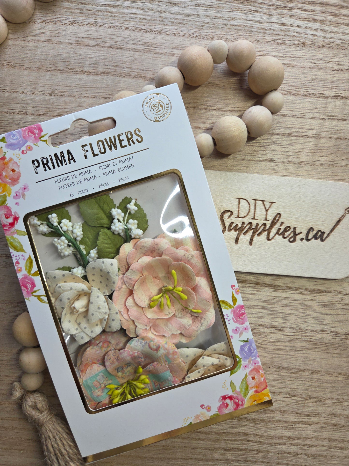 Prima Flowers - 6 Piece Peachy Polka Dot