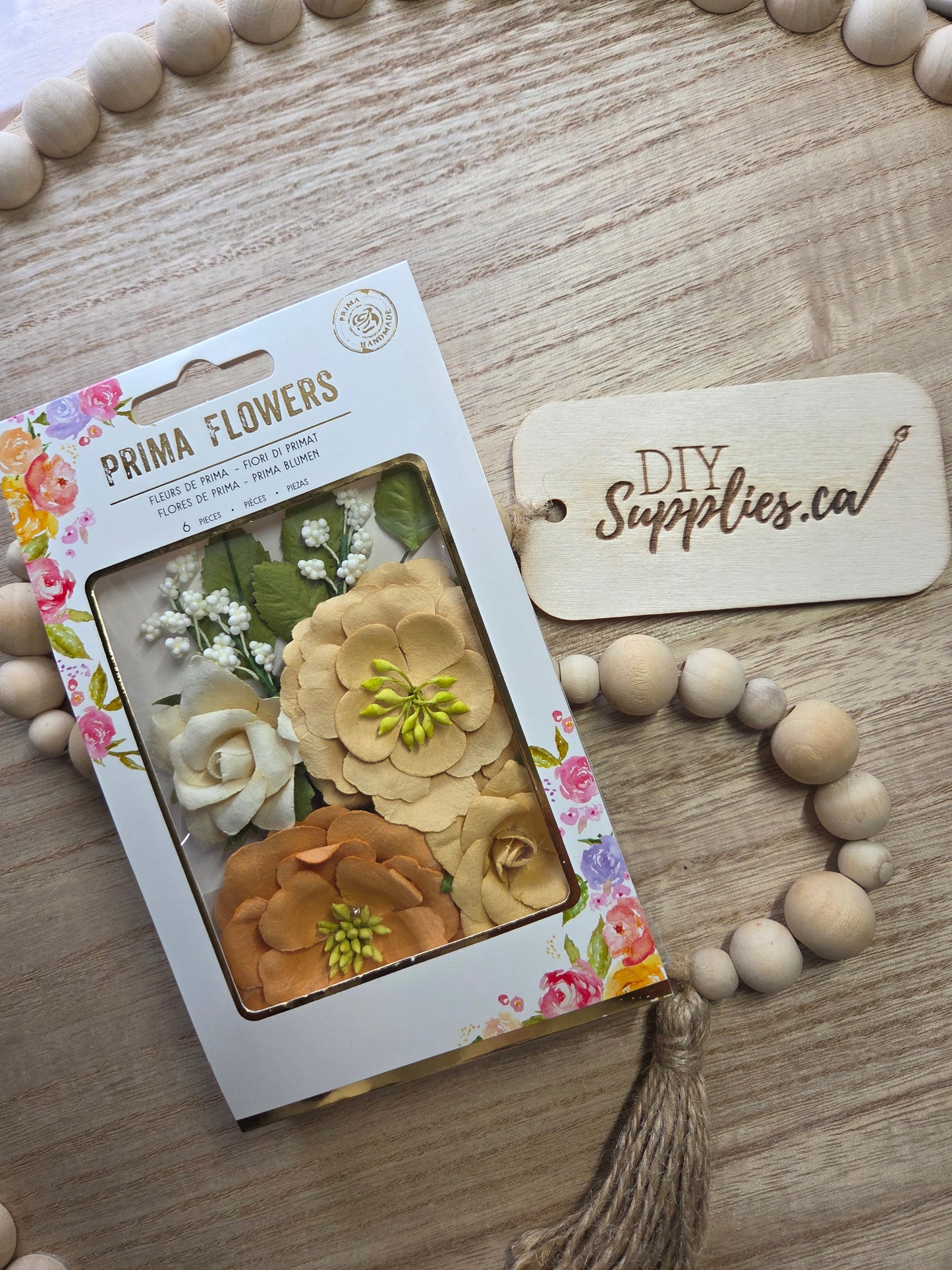Prima Flowers - 6 Piece Vintage Peach Flowers