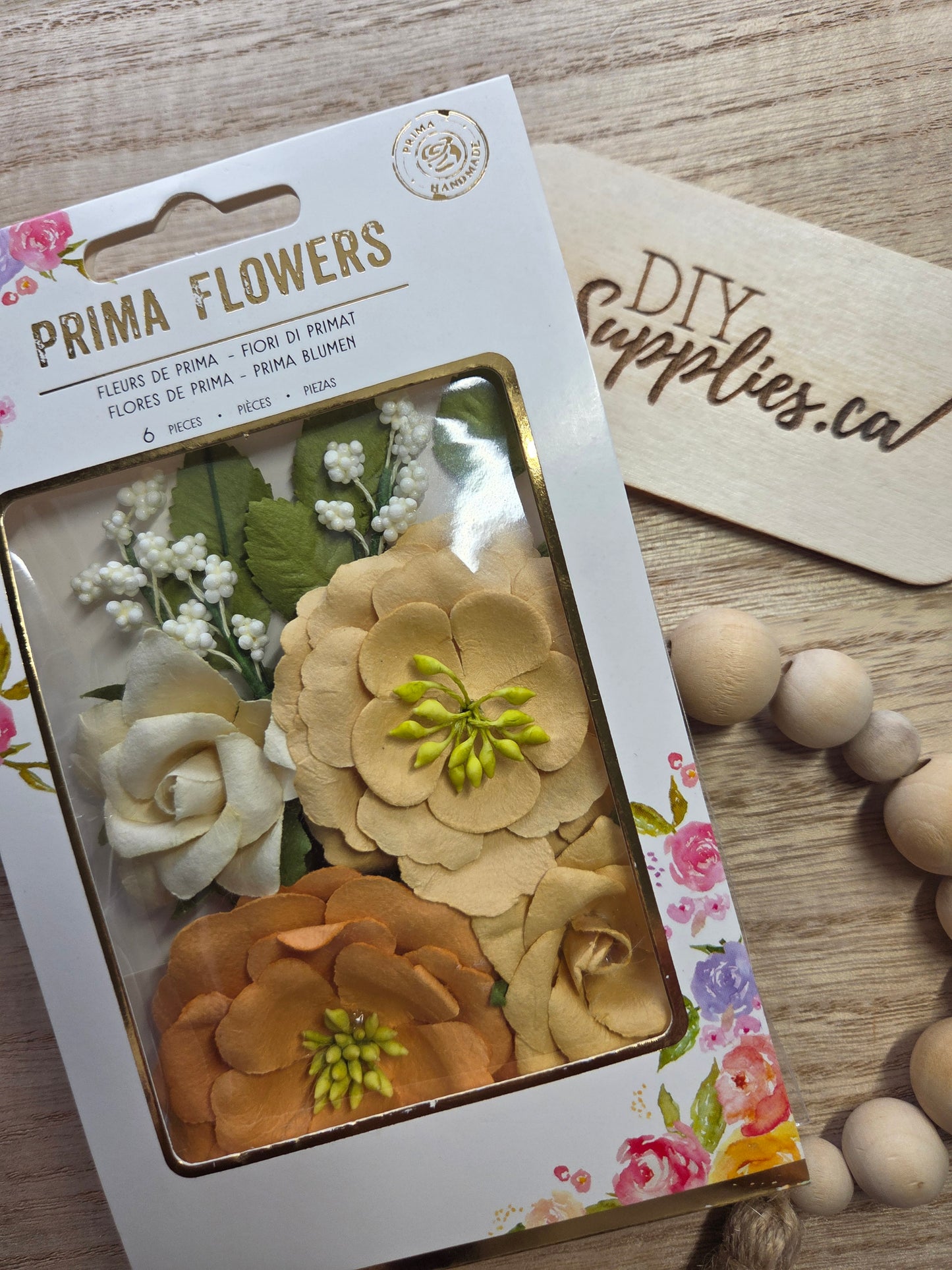 Prima Flowers - 6 Piece Vintage Peach Flowers