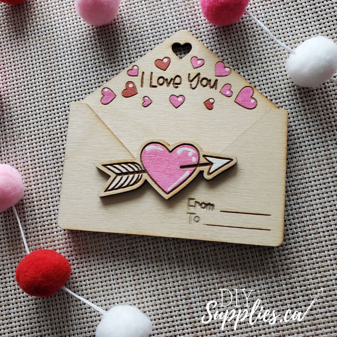 I Love You - Ready to Paint & Glue Valentine Gift Card Holder