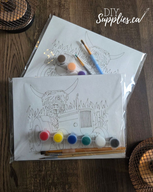 Mini Canvas Painting Kit - Tractor Fun