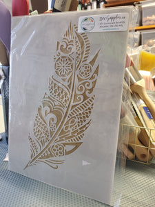 Decorative Mylar Mandala Feather Stencil