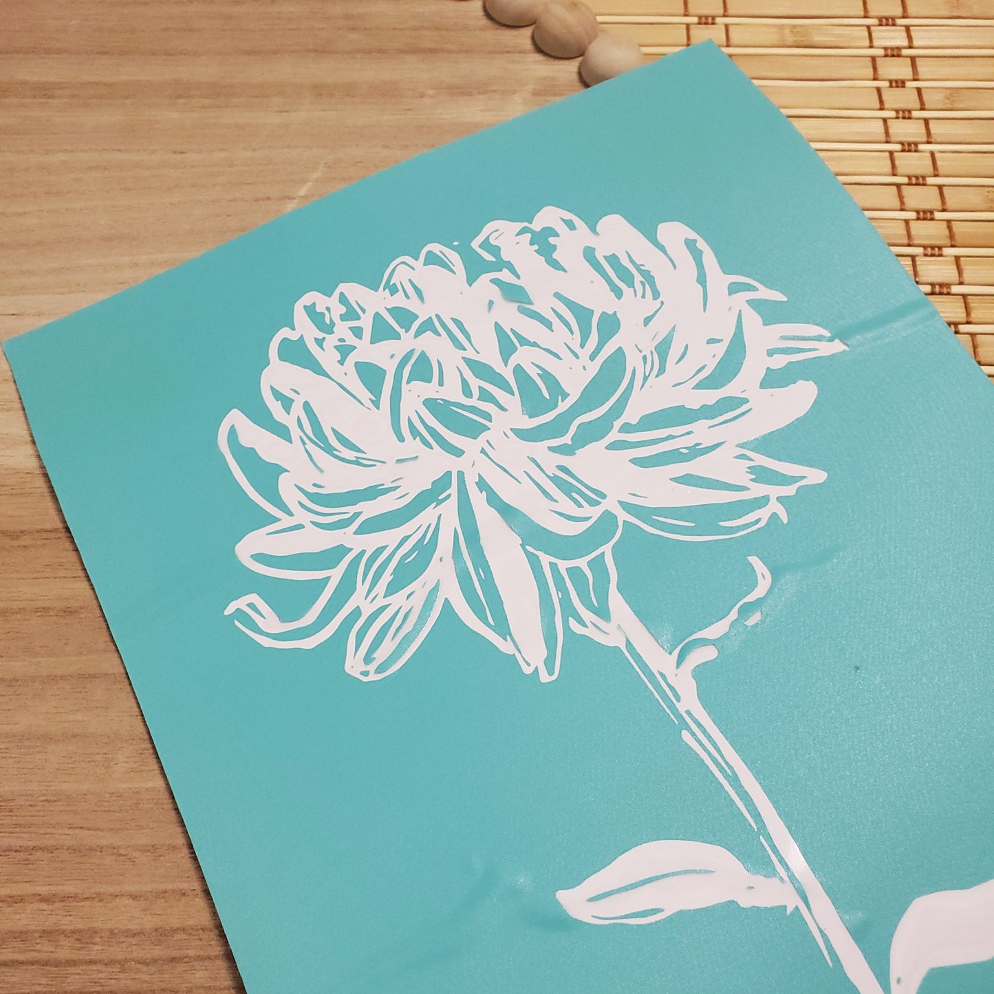 Adhesive Silk Screen Stencil - Single Stemed Flower