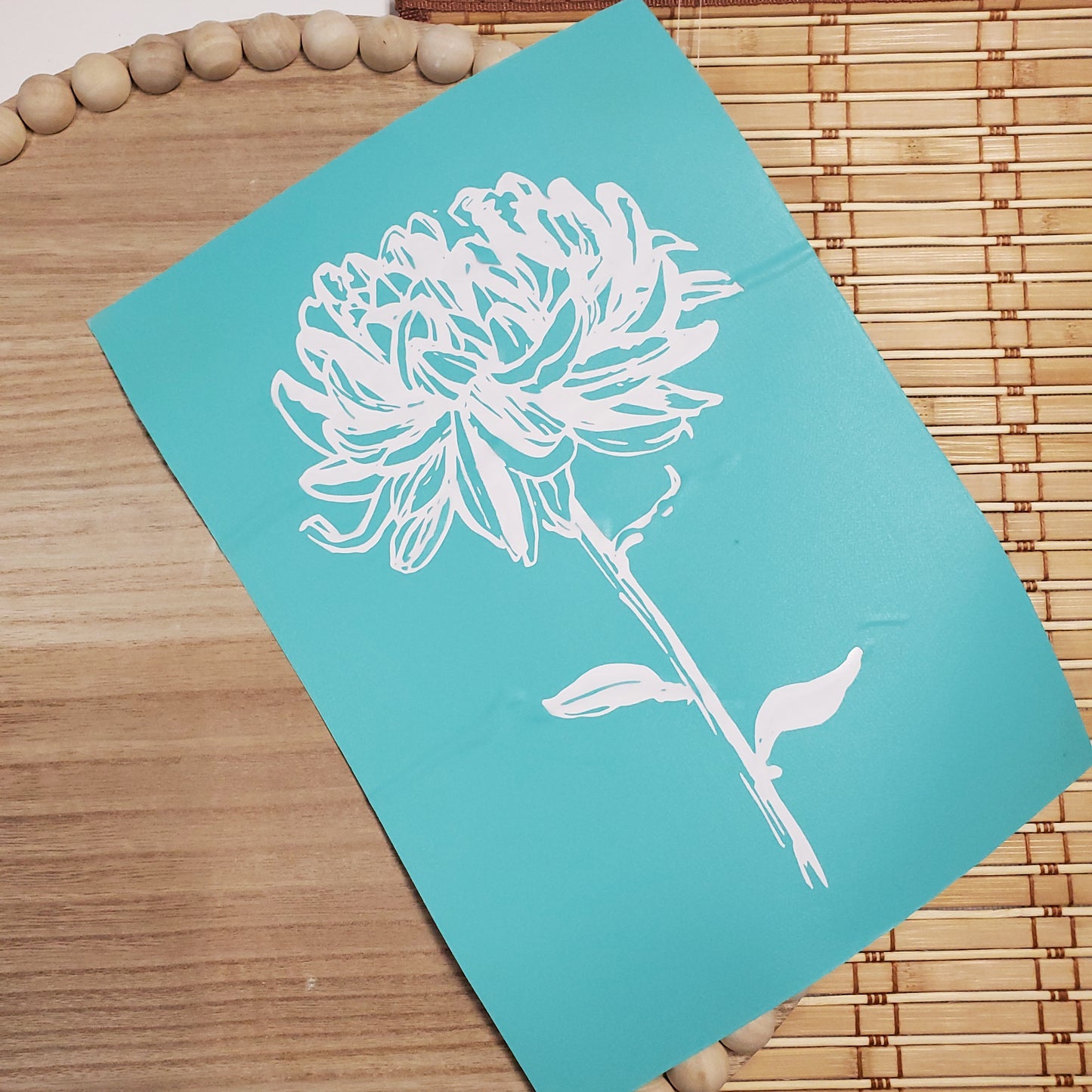 Adhesive Silk Screen Stencil - Single Stemed Flower