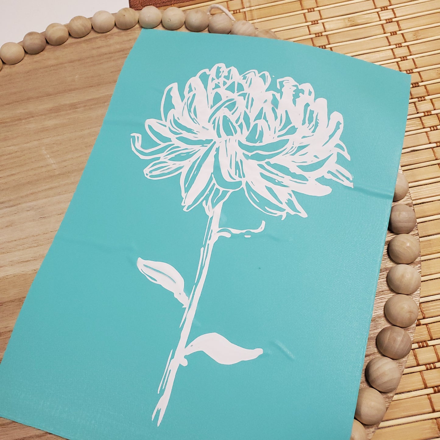 Adhesive Silk Screen Stencil - Single Stemed Flower