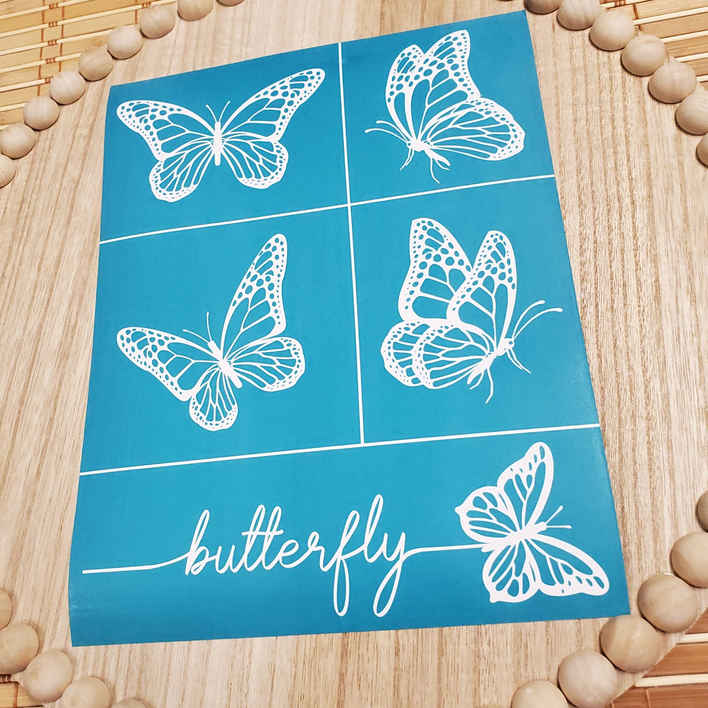 Adhesive Silk Screen Stencil - Butterflies