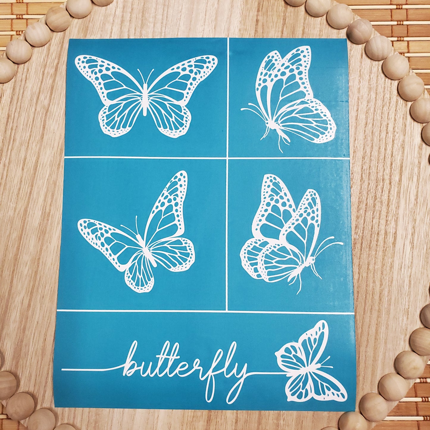 Adhesive Silk Screen Stencil - Butterflies