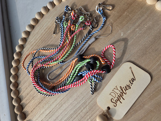 Set of 5 Pinstriped Lanyards