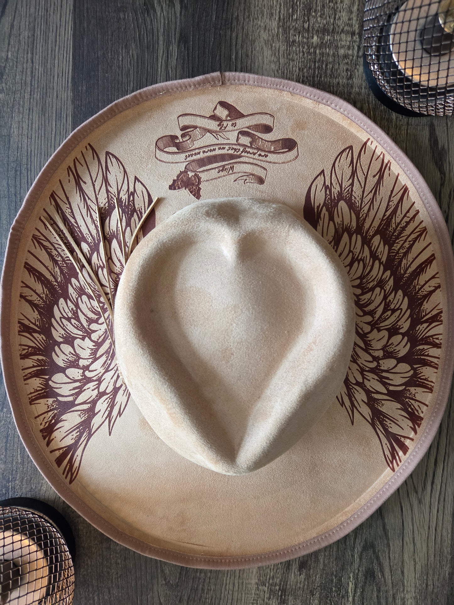 We were made to Fly Wings Hat - Burnt & Brushed Art Hat