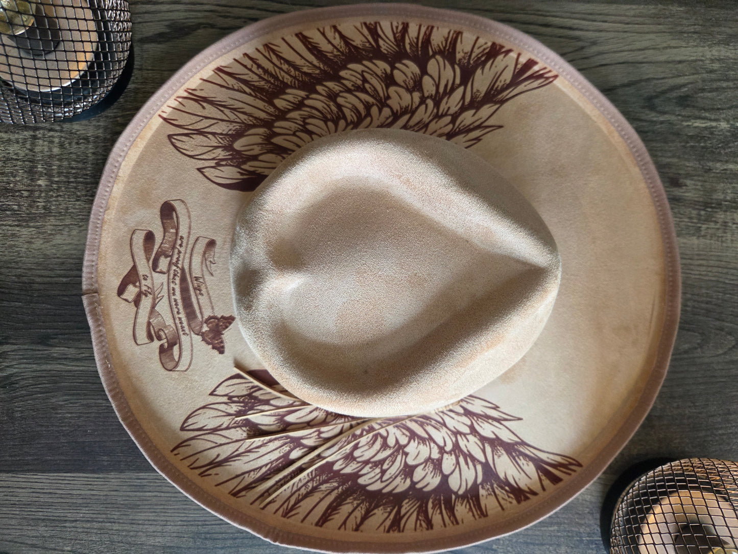 We were made to Fly Wings Hat - Burnt & Brushed Art Hat