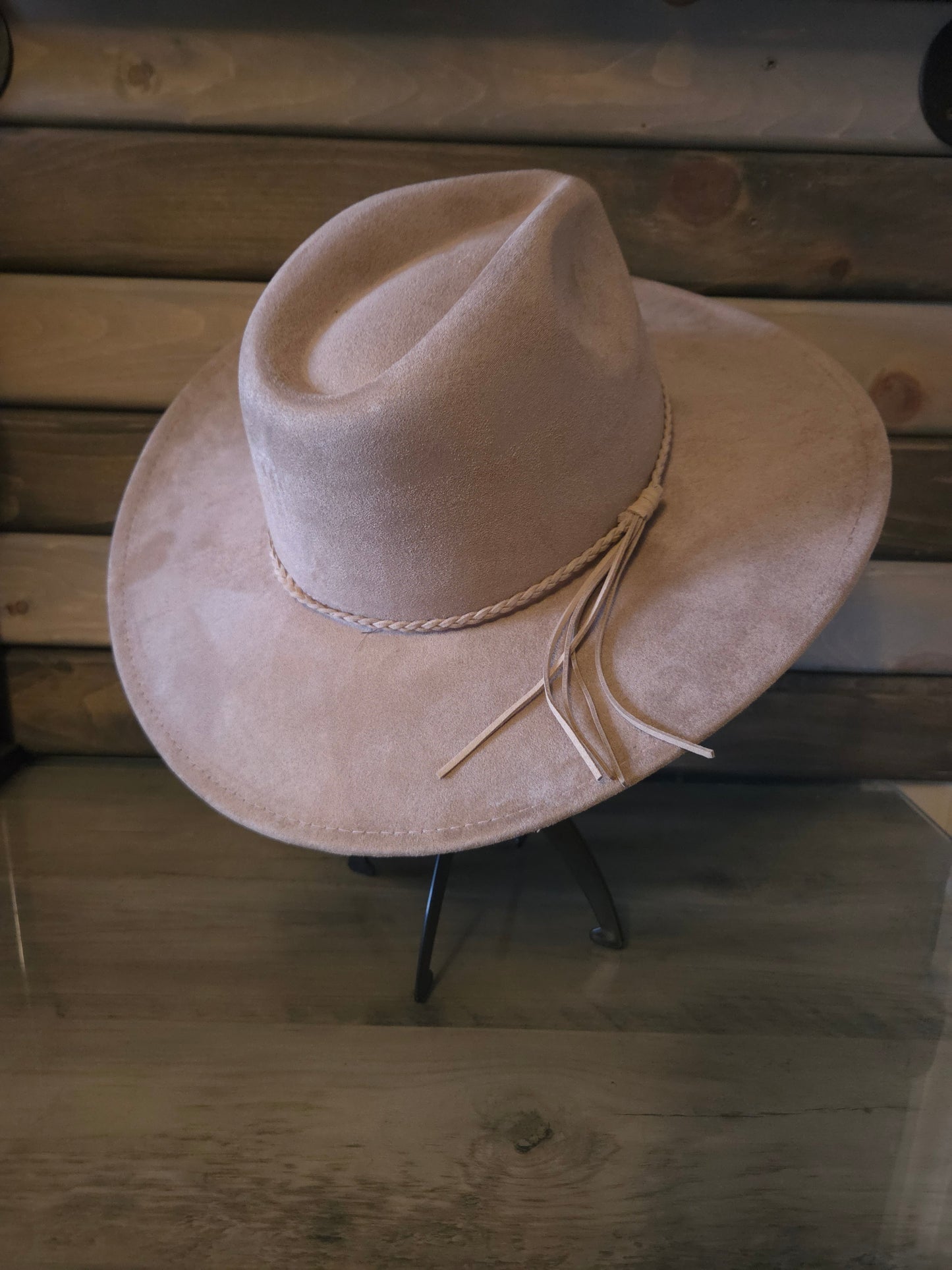Plain Tear Drop Beige Burnt & Brushed Hat Blank