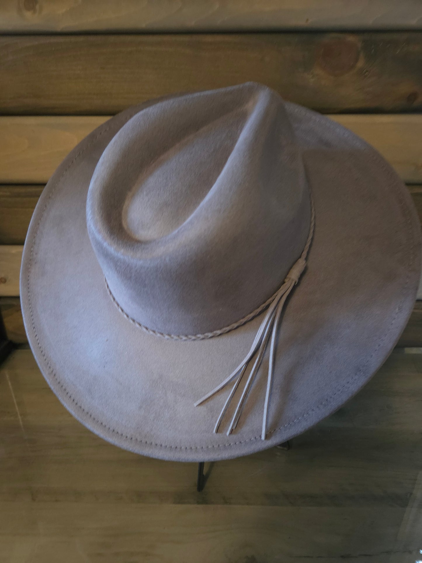 Plain Tear Drop Grey Burnt & Brushed Hat Blank