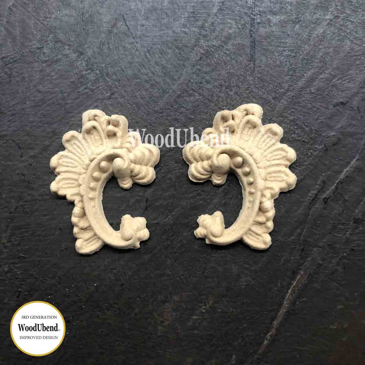 Set of Six Small Baroque Embelishments- WUB2179  4x3cm