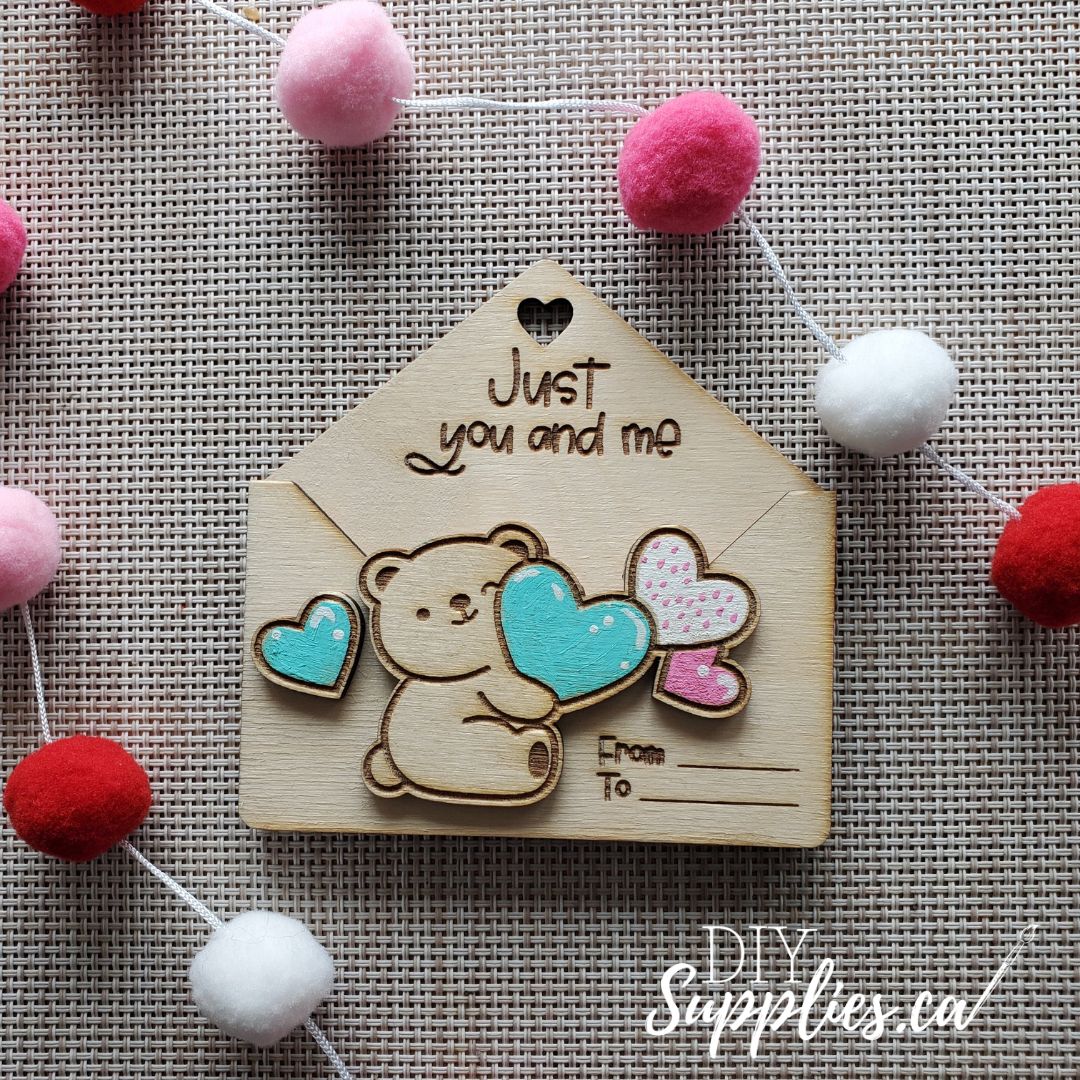 Just you and me - Ready to Paint & Glue Valentine Gift Card Holder