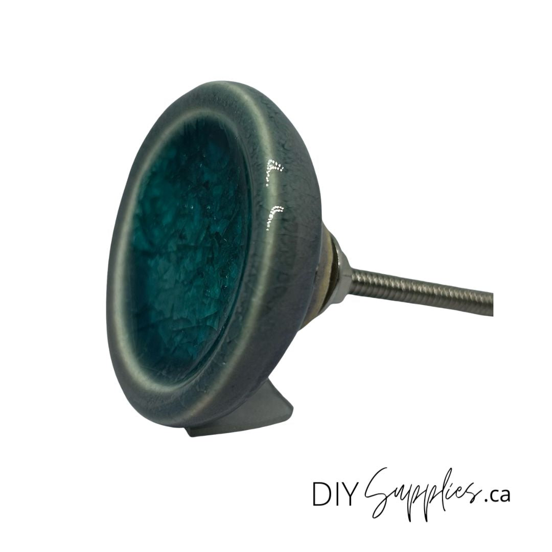 Furniture Knob - Crackle Turquoise