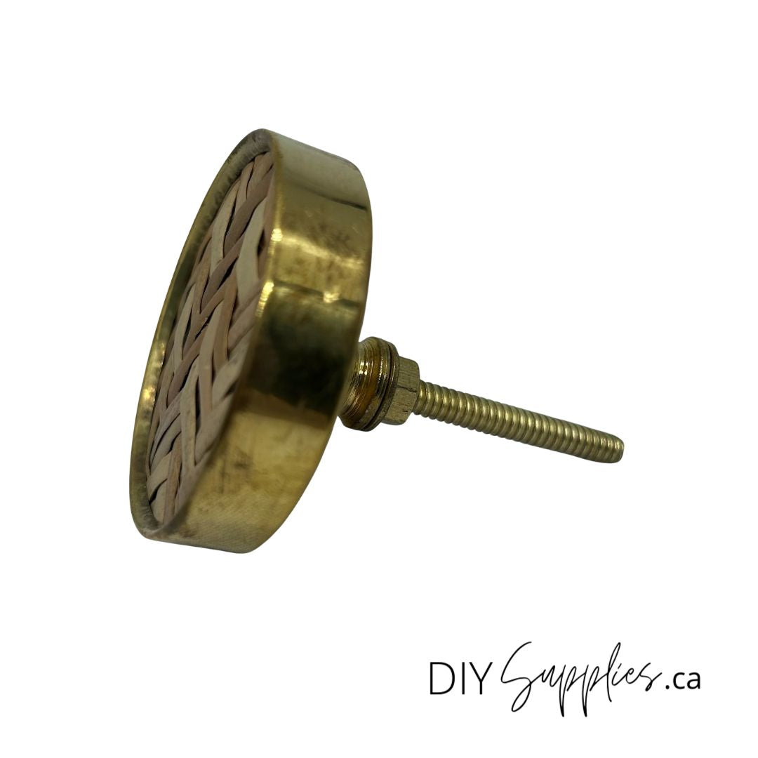 Furniture Knob - Gold & Wicker