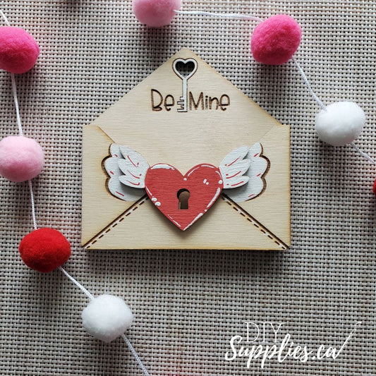 Be Mine - Ready to Paint & Glue Valentine Gift Card Holder