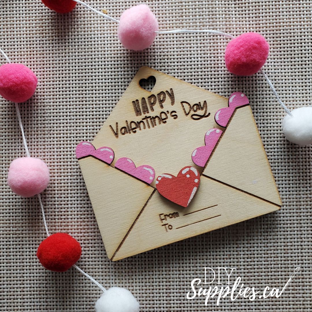 Happy Valentine's Day - Ready to Paint & Glue Valentine Gift Card Holder