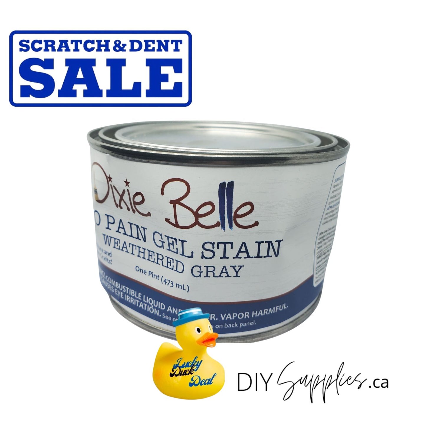 No Pain Gel Stain Dented Tin - Weathered Gray